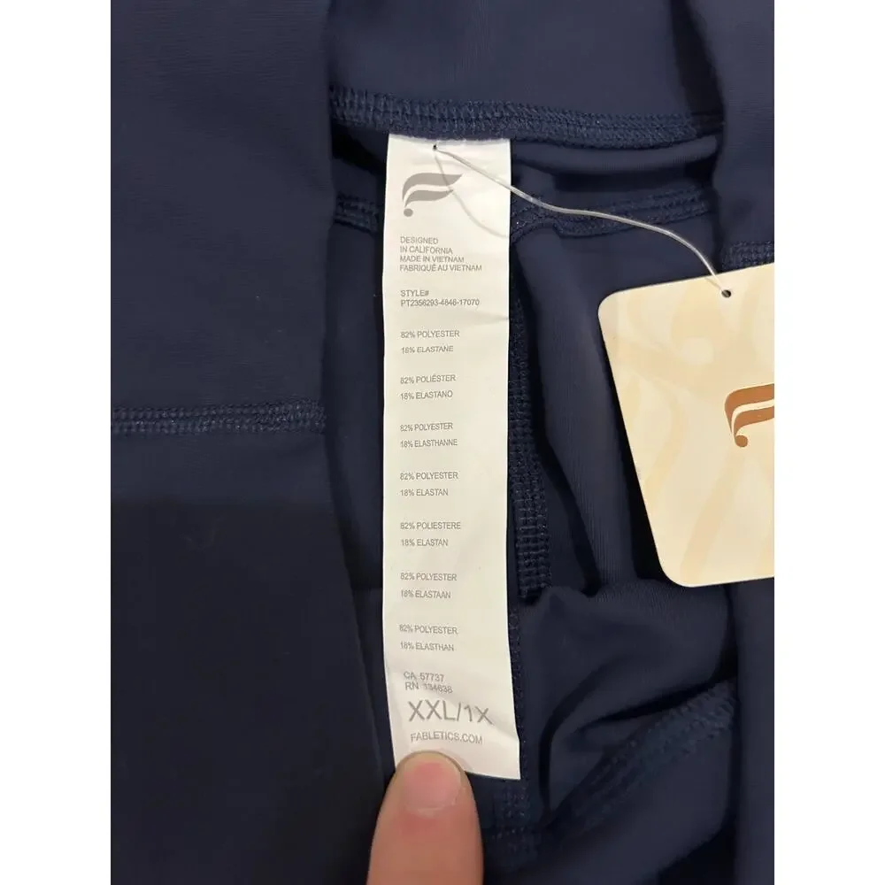 Fabletics Kick Flare Pants Womens 2XL Navy Blue High Rise NWT - Picture 5 of 7